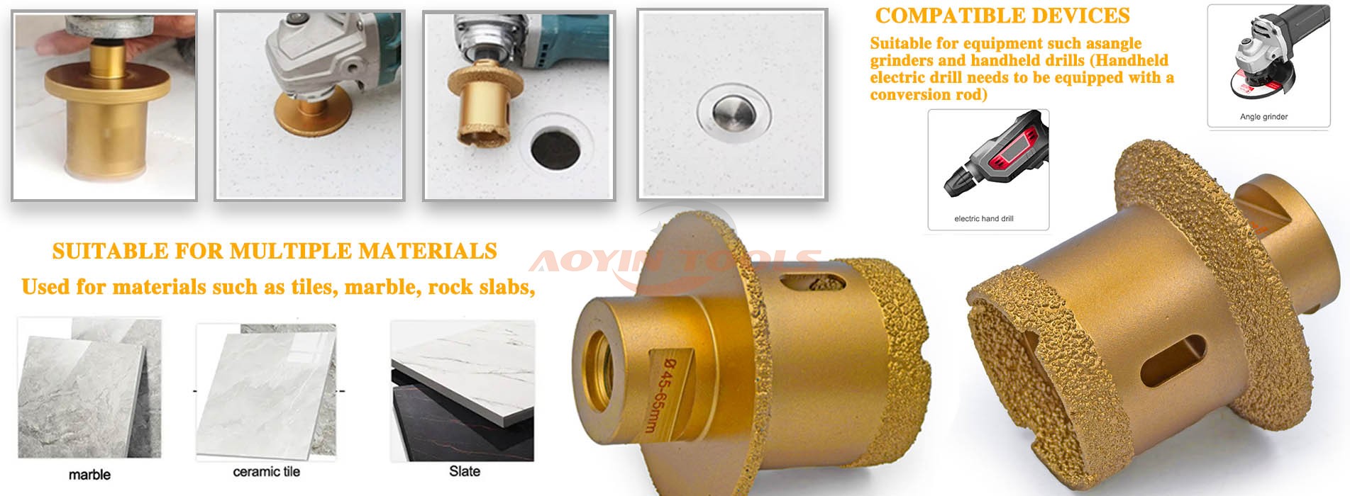 Brazed basin hole opener