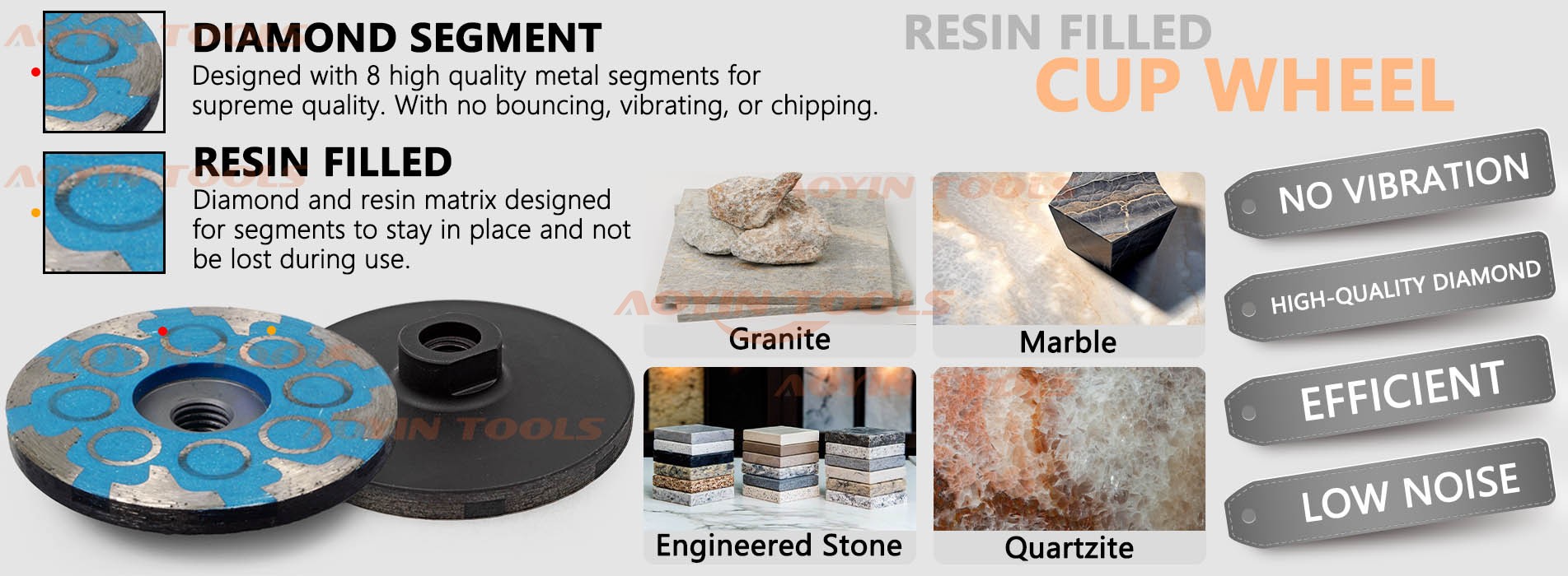 Diamond Resin Filled Cup Grinding Wheel