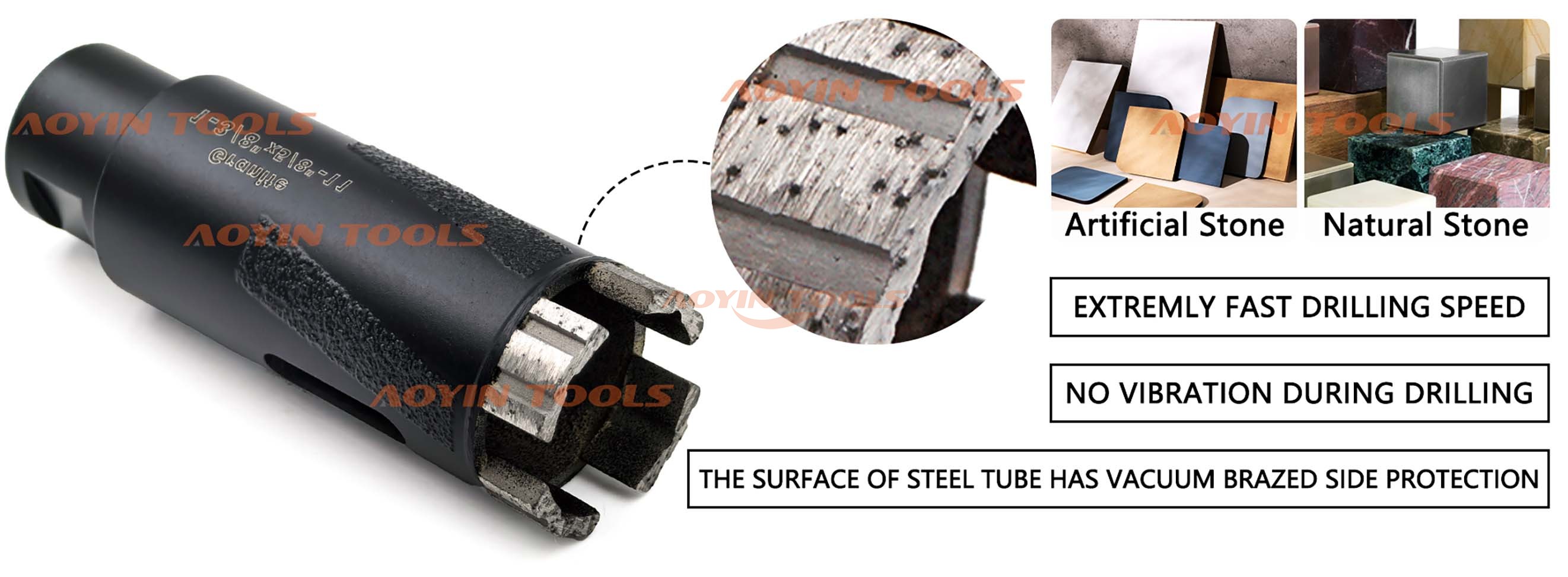 Vacuum Brazed Diamond Core Bits