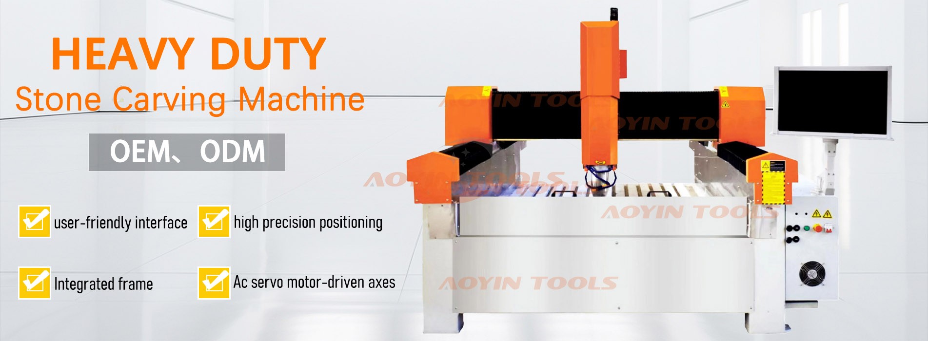 Heavy duty stone carving machine