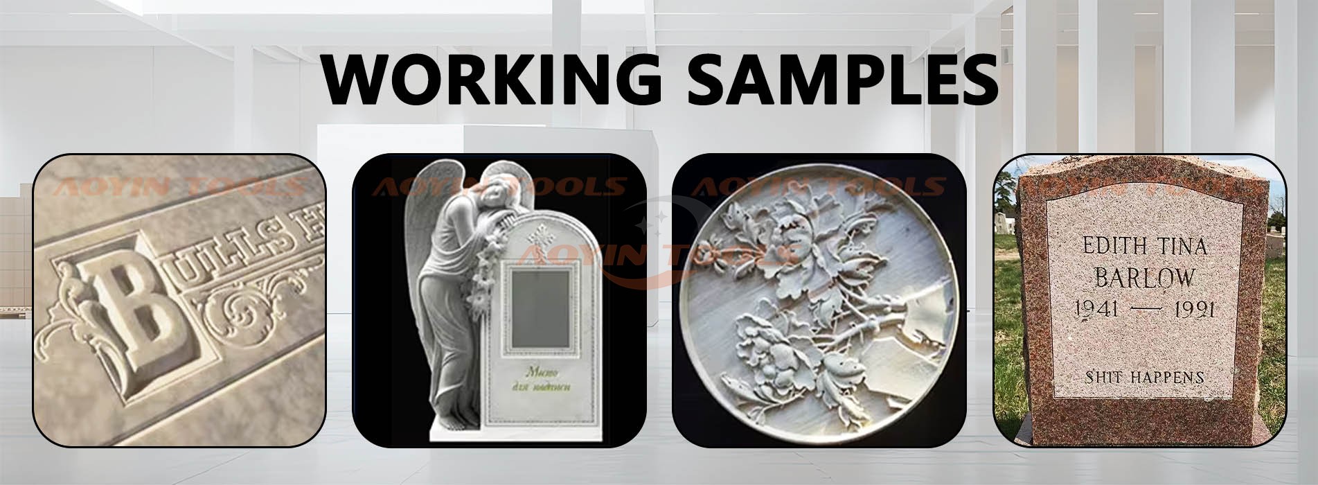 Heavy duty stone carving machine